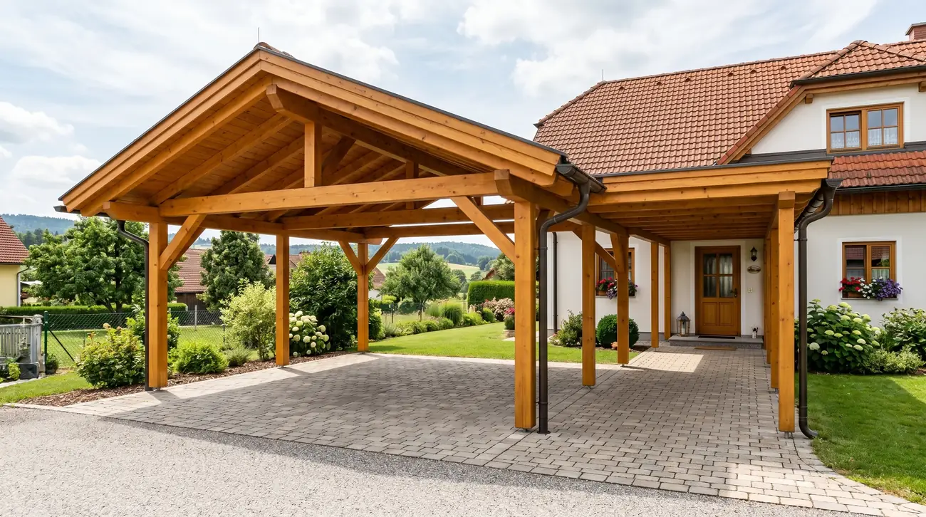 Satteldach-Carport im Landhausstil – Oberpullendorf, Bgld.
